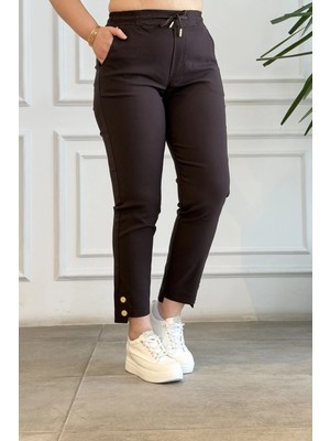 Beli Lastikli Paçası Asimetrik Pantolon