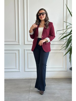 Iki Düğmeli Ispanyol Paça Pantolon