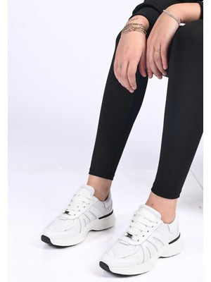Bestello Bağcıklı Termo Taban Tekstil Hakiki Deri Sneaker 338-7106 Kadın Ayakkabı