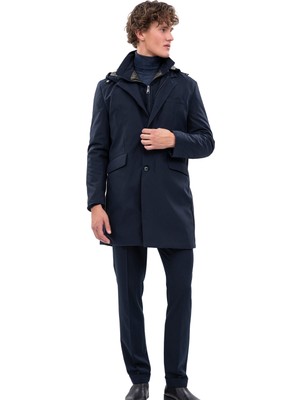 Echol Erkek Standart Fit Kapüşonlu Mont