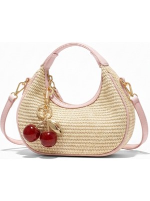 Ayshee Kadın Pudra Hasır El Çantası