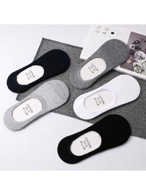 Sky Socks 8'li Ekonomik Paket Siyah-Beyaz-Gri Unisex Kısa Spor Babet Çorap