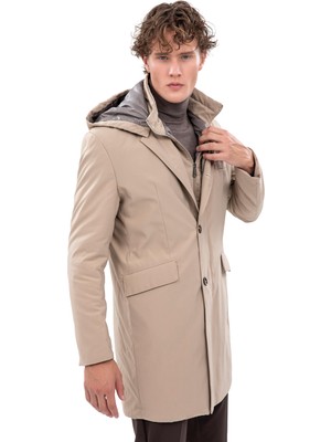 Echol Erkek Standart Fit Kapüşonlu Mont
