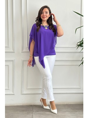 Paçası Dalga Taş Detaylı Mom Jean