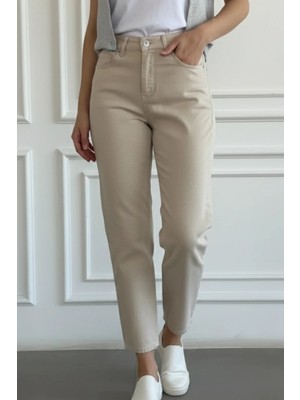 Hayalet Taş Detaylı Mom Jean