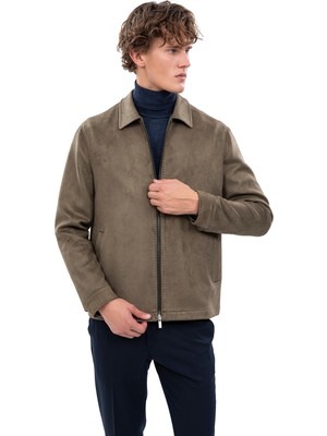 Echol Erkek Standart Fit Fermuarlı Nubuk Mont