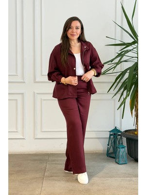 Beli Lastikli Bol Paça Tensel Pantolon