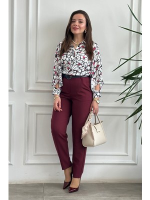 Kendinden Kemerli Havuç Paça Pantolon