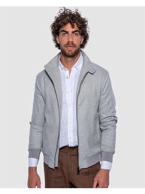 Echol Erkek Standart Fit Ince Çizgili Mevsimlik Mont
