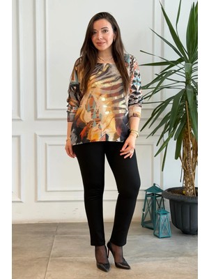 En Boy Likralı Bir Beden Incelten Pantolon