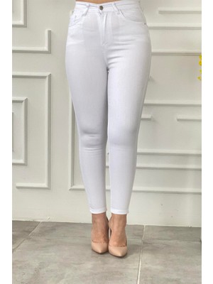 Küçük Beden Yüksek Bel Likralı Dar Paça Kot Pantolon