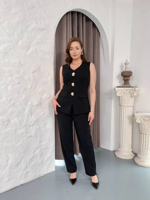 ModaSehle Kadın Büyük Beden Düğme Detaylı Dantel Kollu Midi Abiye Elbise