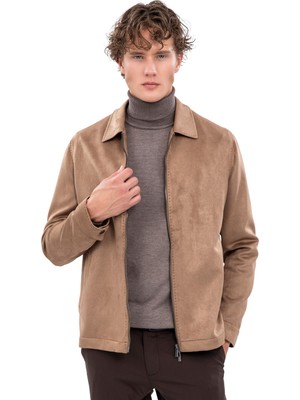 Echol Erkek Standart Fit Fermuarlı Nubuk Mont