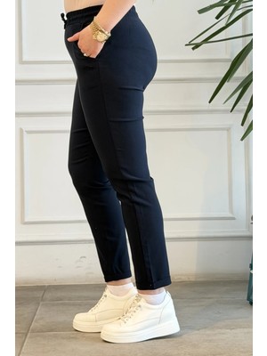 Duble Paça Beli Lastikli Pantolon