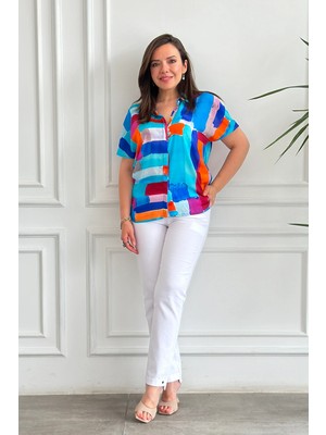 Beli Kemerli Asimetrik Paça Kumaş Pantolon