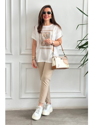 Duble Paça Beli Lastikli Pantolon