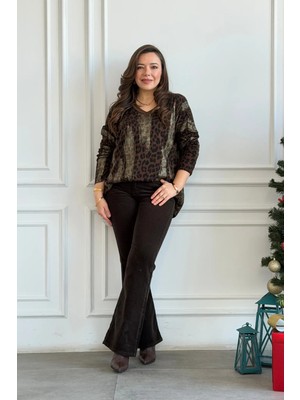 Kadife Ispanyol Paça Pantolon