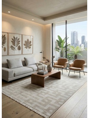 Çerkez Halı Bari Collection Şönil Halı Yumuşak Kaymaz Taban Salon Oturma Odası Halısı Gri01 BR05