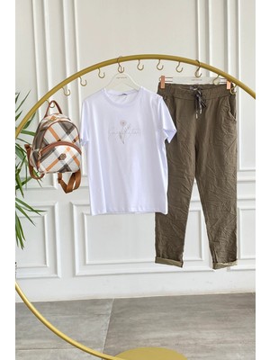 Beli Lastikli Duble Paça Pantolon