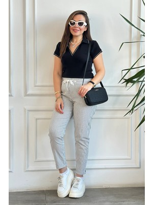 Battal Boy Duble Paça Bel Lastikli Pantolon