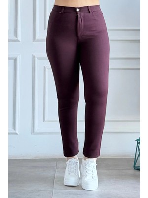 En Boy Likralı Bir Beden Incelten Pantolon