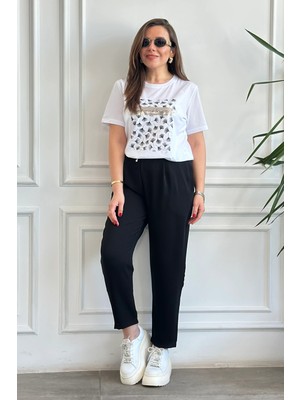 Beli Lastikli Havuç Paça Pantolon