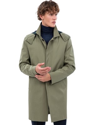 Echol Erkek Standart Fit Kapüşonlu Uzun Mont