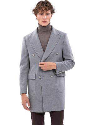 Echol Erkek Standart Fit Torba Cep Kruvaze Kaban