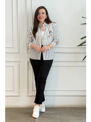 Yüksek Bel Likralı Mom Jean