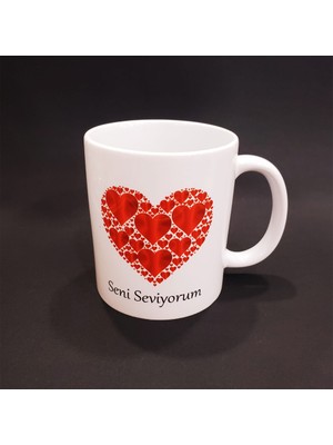 Marsilyan Kalpli Seni Seviyorum Baskılı Kupa Bardak
