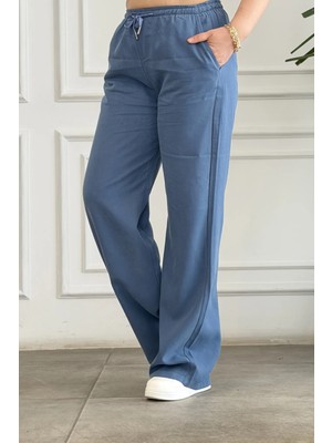 Beli Lastikli Pamuk Palazzo Pantolon