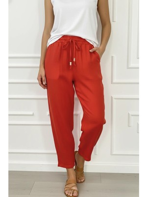 Paça Dikiş Detaylı Şalvar Pantolon