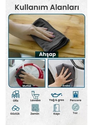 Carger Büyük Boy Mikrofiber Genel Temizlik Bezi 50X70 Gri 1 Adet