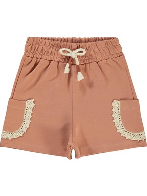 Civil Girls Güpür Detaylı 6-9 Yaş Şort - Turuncu 9-10 Yaş