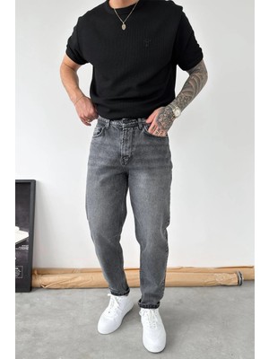 HAFKA Koyu Gri Soft Degrade Boyfriend Pantolon