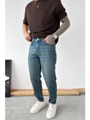 HAFKA Eskitme Mavi Soft Degrade Boyfriend Pantolon