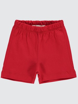 Kujju Civil Baby Yandan Dikişli 3-24 Ay Unisex Şort  - Kırmızı