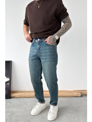 HAFKA Eskitme Mavi Soft Degrade Boyfriend Pantolon