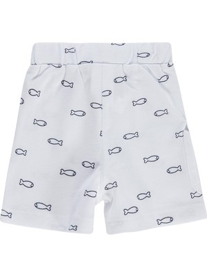Civil Baby Erkek Bebek Balık Empirme 6-18 Ay Şort - Beyaz 18-24 Ay