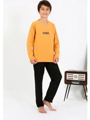 Marsilyan Erkek Çocuk Uzun Kol Penye Pijama Takım Sarı