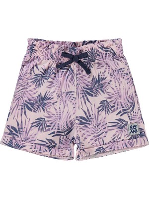 Civil Girls Yaprak Desenli 6-9 Yaş Şort - Lila 8-9 Yaş