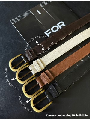 Fiori Antik Tokalı Basic Kadın Pantolon Kemeri, Ceket Kemeri, Elbise Kemeri, Gömlek Kemeri