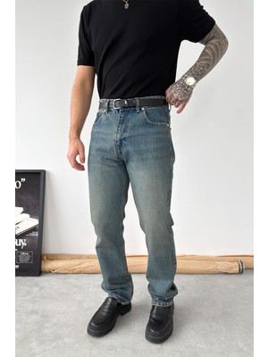 HAFKA Eskitme Mavi Soft Degrade Regular Pantolon