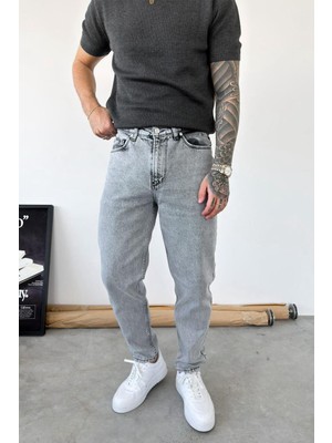 HAFKA Açık Gri Basic Boyfriend Pantolon