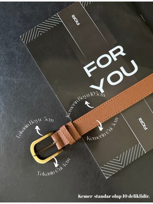 Fiori Antik Tokalı Basic Kadın Pantolon Kemeri, Ceket Kemeri, Elbise Kemeri, Gömlek Kemeri