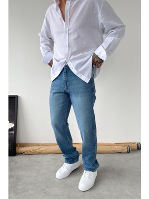 HAFKA Mavi Soft Degrade Regular Pantolon