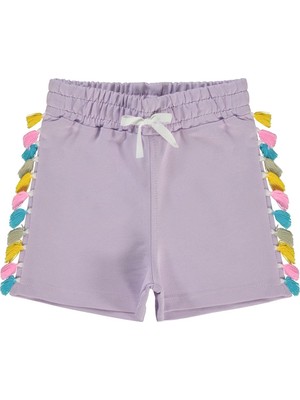Civil Girls Püsküllü 2-5 Yaş Şort - Lila 5-6 Yaş