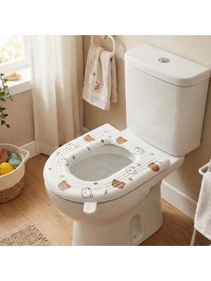 Kaymak Home Desenli Klozet Oturak Kılıfı