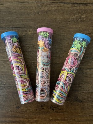 Gülümse Gel 1 Paket Bebek Çocuk Kutulu Renkli Ince Lastik Mandal Havlu Saç Boncuğu Toka Seti Y2K Kpop Kore