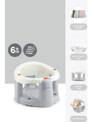 Babyjem Kum Beji Önden Açılır Banyo ve Mama Oturağı - 2'li Set Hediye Minderli Ergonomik Tasarım